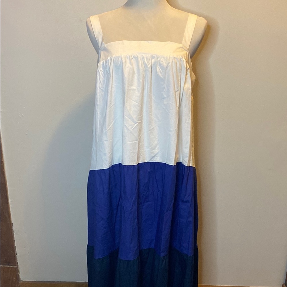 City Chic White and Blue Maxi Dress